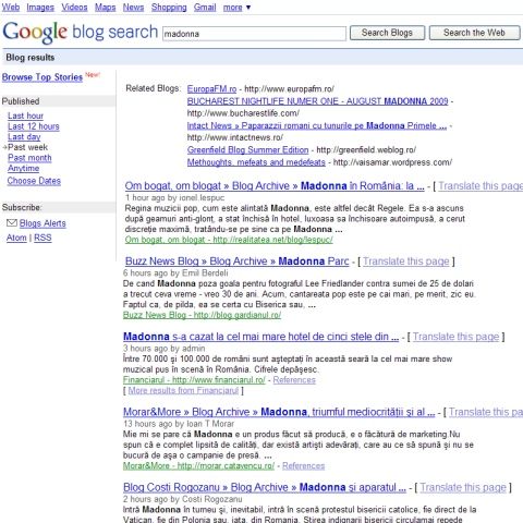 Web-ul o întâmpină pe Madonna