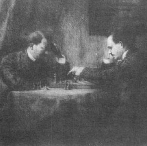 Controversata gravură în care Hitler şi Lenin joacă şah, scoasă la licitaţie