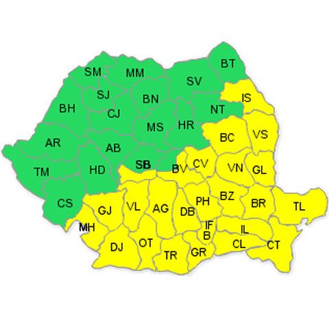 Cod galben de ploi şi vijelii în 25 de judeţe şi în Bucureşti - VEZI PROGNOZA METEO