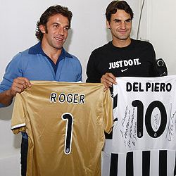 Del Piero s-a dus cu plocon la Federer