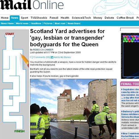 Scotland Yard caută lesbiene, homosexuali şi transexuali pentru a apăra familia regală britanică