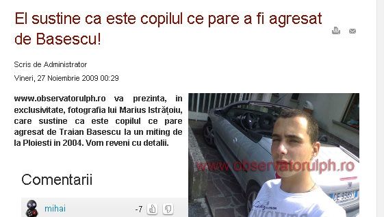 Copilul care ar fi fost lovit de Băsescu: M-am dus pe scenă să îmi cer scuze, dar m-a împins