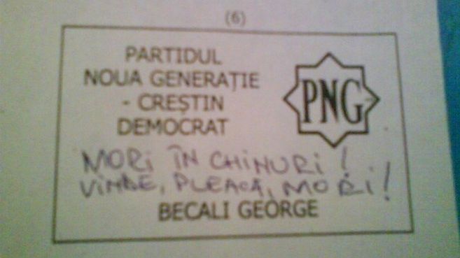 Gigi Becali e contestat şi pe buletinele de vot