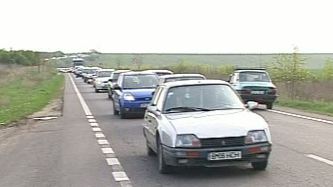 Circulaţia pe DN6 a fost întreruptă, miercuri, timp de trei ore