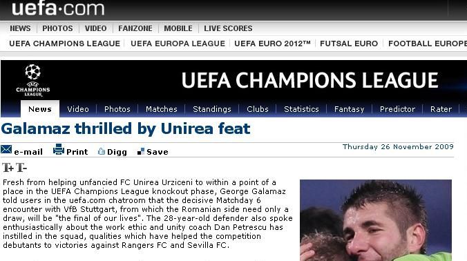 Galamaz a dialogat cu fanii pe site-ul oficial al UEFA
