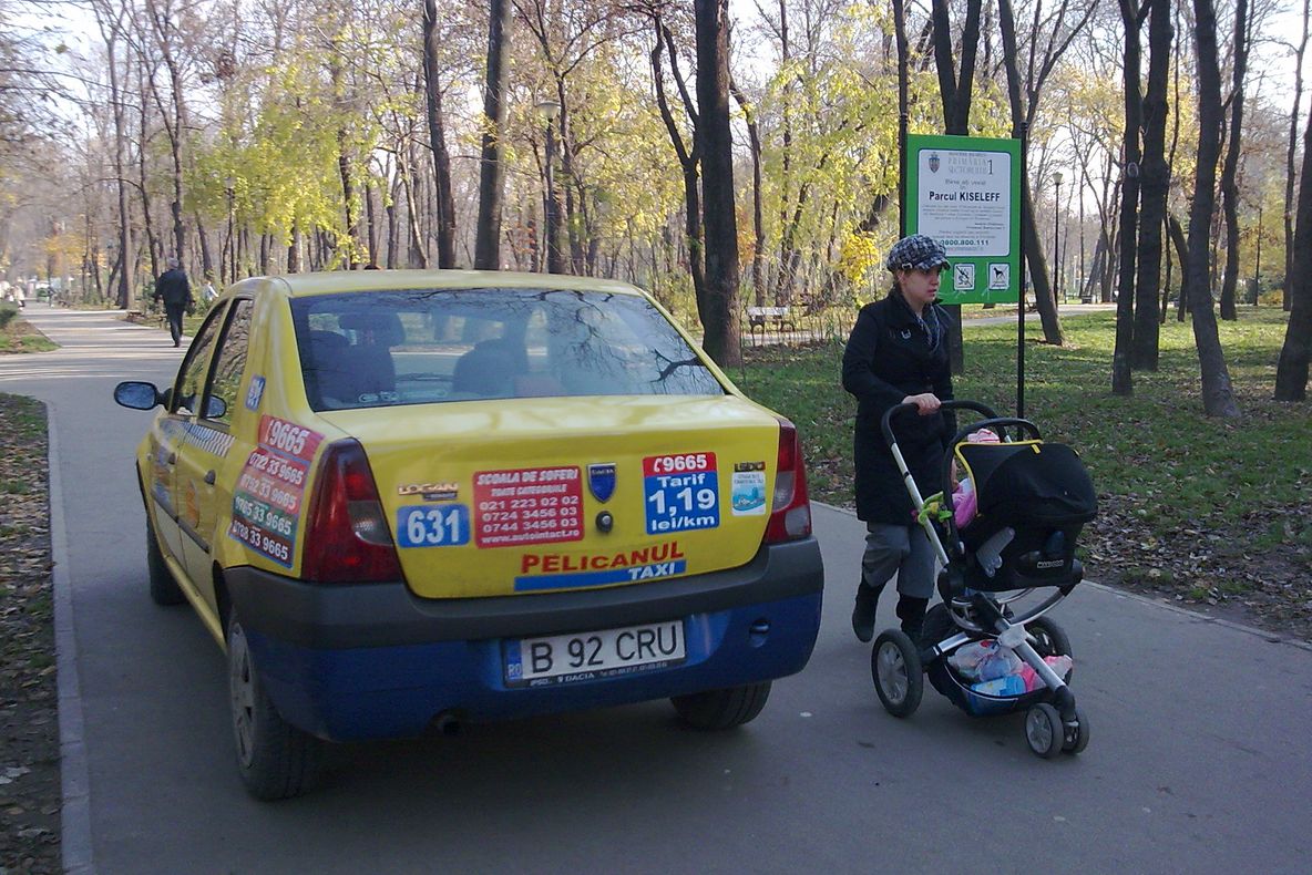 La plimbare cu maşina prin parc