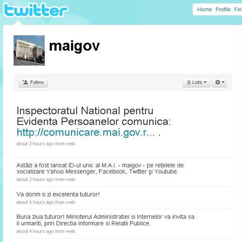 Ministerul de Interne intră pe Facebook şi Twitter