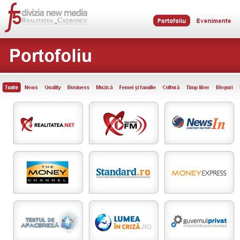 F5 a înregistrat creşteri importante de trafic, atât pe segmentele de news şi business publishing, cât şi în zona de divertisment