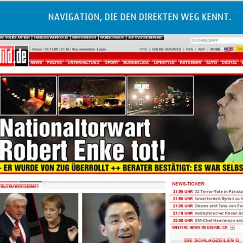 Robert Enke, portarul naţionalei de fotbal a Germaniei, s-a sinucis