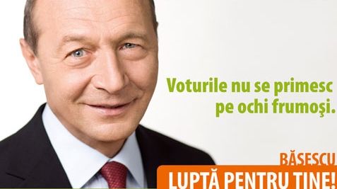 Băsescu: Aţi ales un preşedinte cu un ochi mai mare, cu unu’ mai mic şi o şuviţă care flutură în vânt! Vezi poreclele preşedintelui!