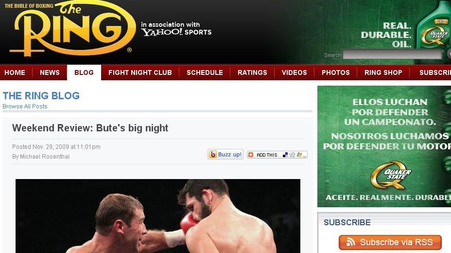 Lucian Bute, lăudat în \"Biblia boxului\"