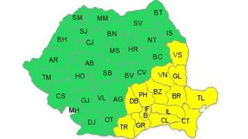 ANM a emis o nouă atenţionare de cod galben de ninsoare şi viscol pentru sudul şi sud-estul ţării