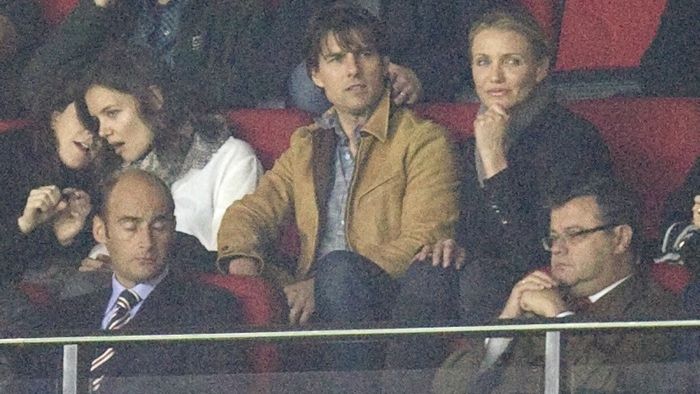 Tom Cruise şi Cameron Diaz, la meciul Sevilla-Rangers - GALERIE FOTO