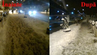 Un student deszăpezeşte gratuit Bucureştiul: "E un protest faţă de indiferenţa oamenilor"