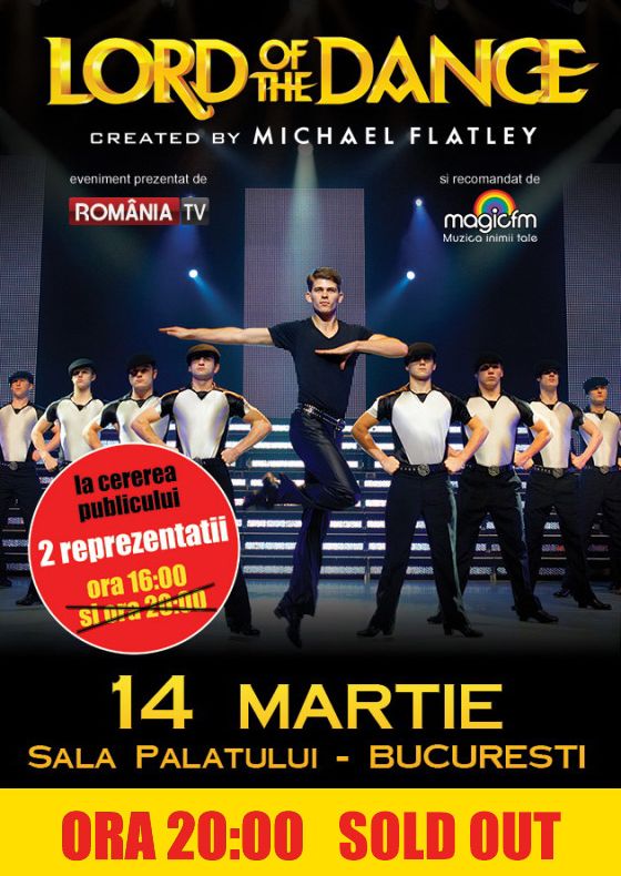 Spectacolul LORD OF THE DANCE de la Bucuresti - ora 20.00 este sold out!