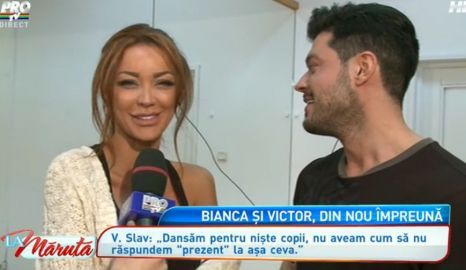 BIANCA DRAGUSANU şi VICTOR SLAV, telenovelă cu final deschis: SĂRUT în DIRECT, la TV
