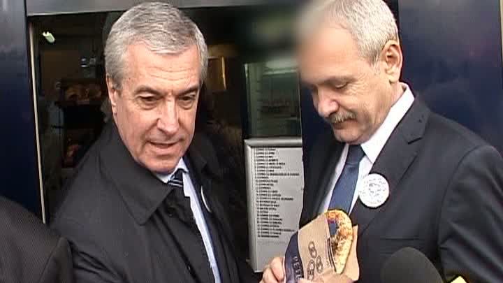 Dragnea şi Tăriceanu, la coadă la covrigi