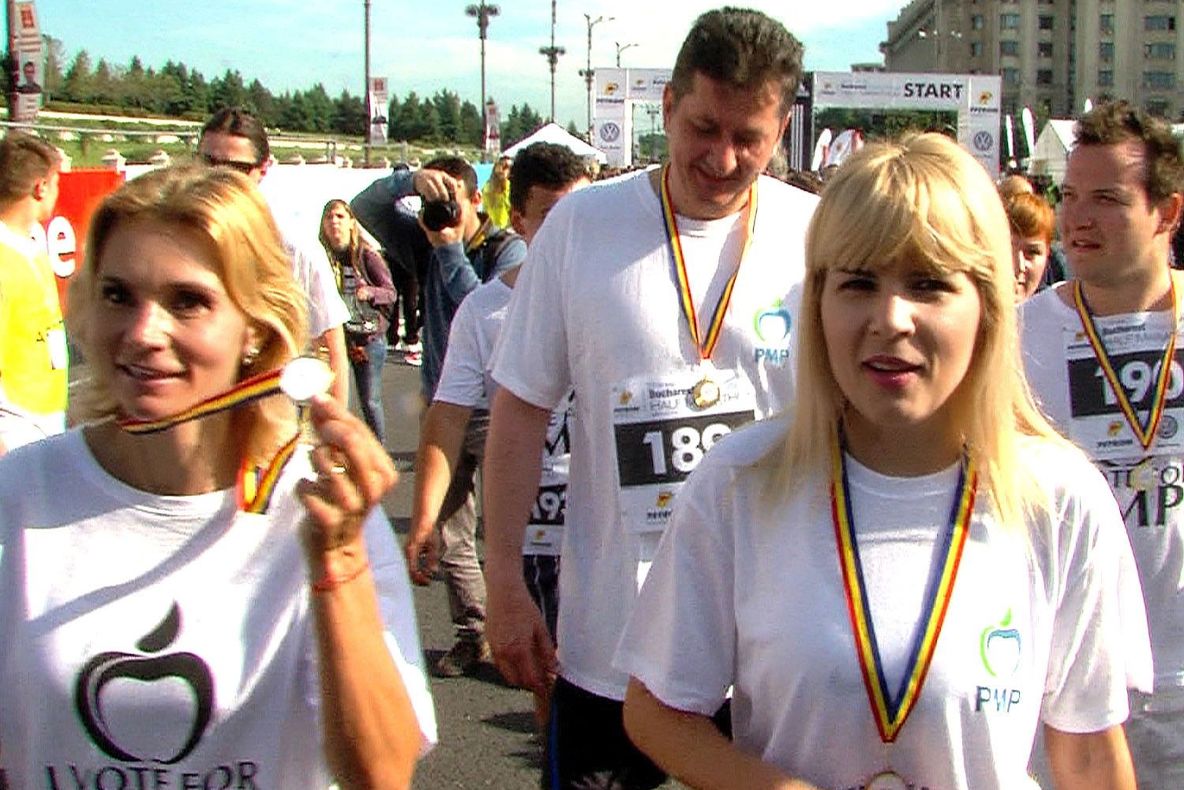 Udrea a alergat în cursa de 2,9 kilometri de la semimaratonul organizat în București