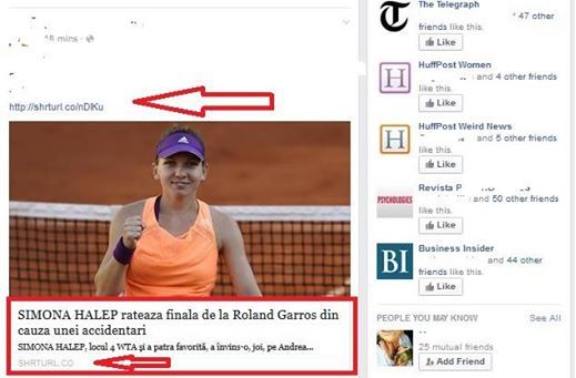 Un ARTICOL FALS REALITATEA.NET cu o știre falsă despre SIMONA HALEP circulă pe Internet
