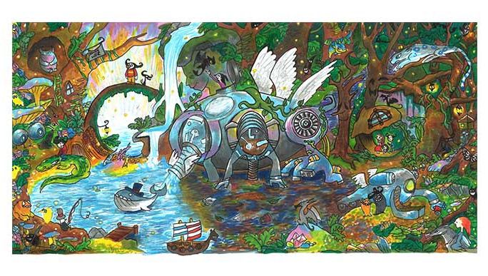 O fetiţă de 11 ani a câştigat concursul "Doodle 4 Google" SUA, cu un logo despre purificarea apei