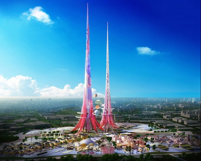  China contruieşte CEL MAI ÎNALT turn din lume: Ce dotări va avea cel mai mare dintre turnurile roz