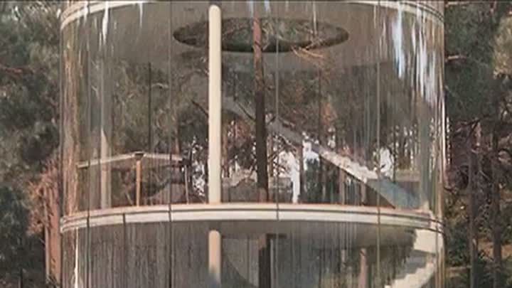 Proiectul spectaculos al unui arhitect: CASĂ DIN STICLĂ ÎNTR-UN COPAC 