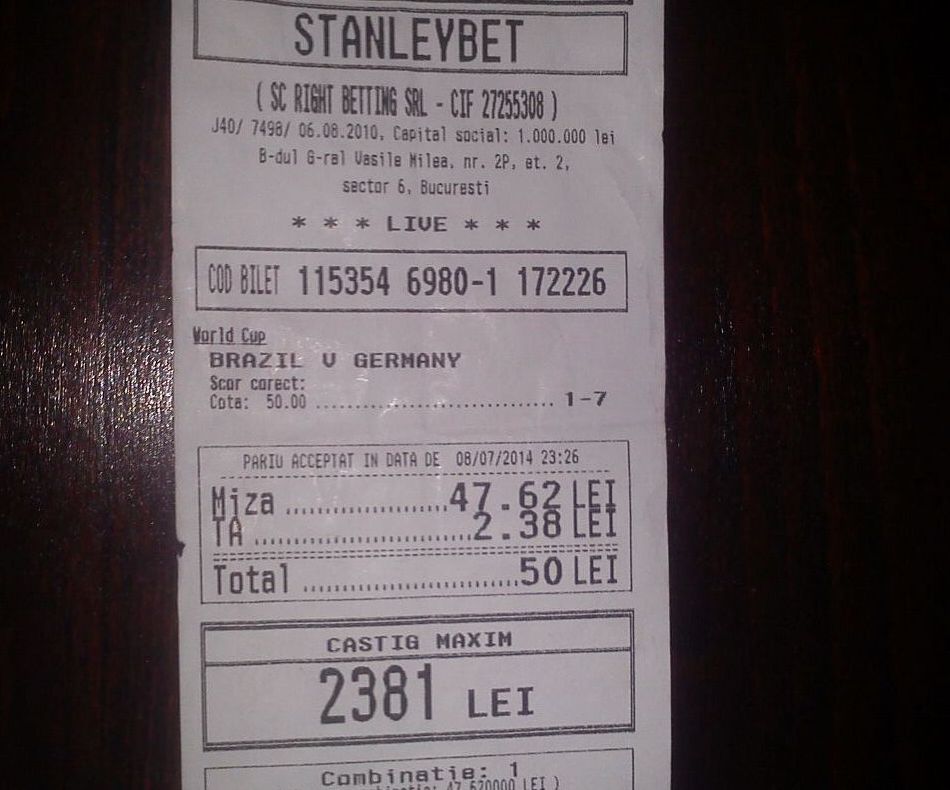 Pariul vieții! Cum a ghicit scorul corect la semifinala Brazilia-Germania