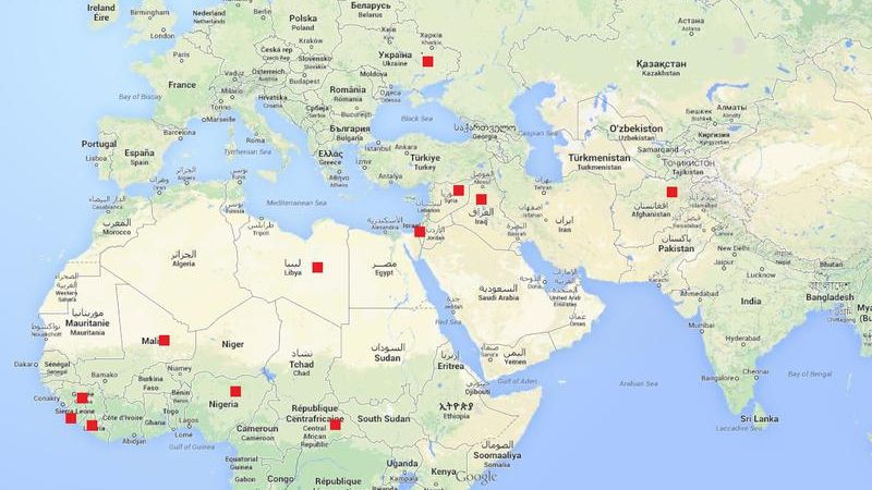 BUTOIUL CU PULBERE de sub harta lumii în 2014. 12 puncte fierbinţi pe Glob 