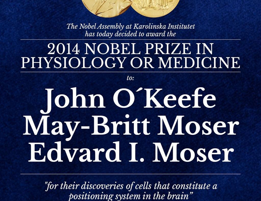 NOBEL 2014: Cercetătorii John O'Keefe, May-Britt Moser şi Edvard Moser - premiul pentru medicină