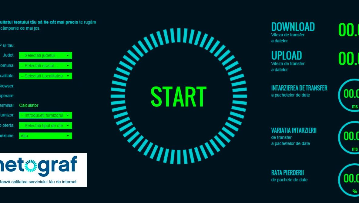 Netograf. Verifică OFICIAL cum îţi merge internetul 