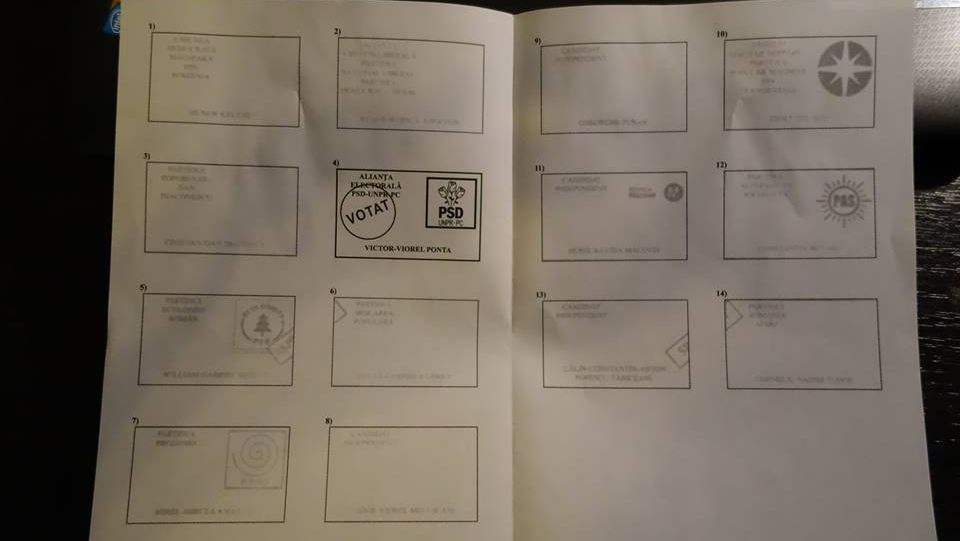 ALEGERI PREZIDENŢIALE 2014. PSD a distribuit modele de buletin de vot cu Ponta ştampilat