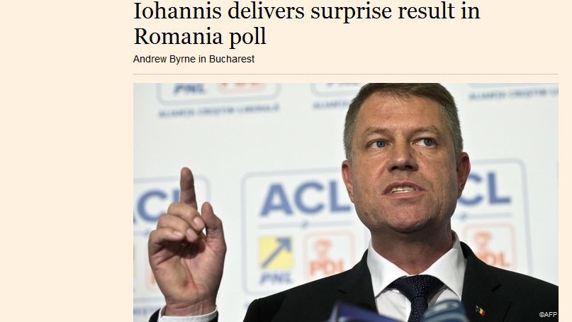 ALEGERI PREZIDENŢIALE 2014. PRESA INTERNAŢIONALĂ despre Iohannis: VICTORIA, o SURPRIZĂ