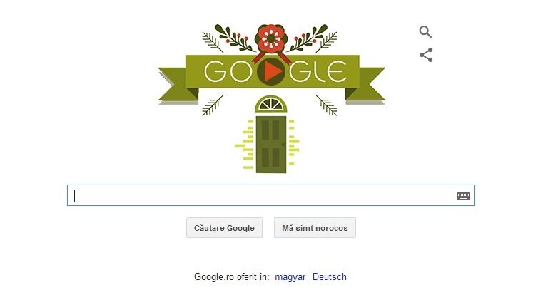 SARBATORI FERICITE! GOOGLE le urează utilizatorilor săi "SARBATORI FERICITE! ", cu un logo muzical