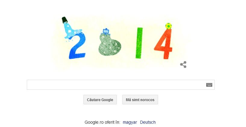GOOGLE le urează utilizatorilor săi un "AN NOU FERICIT!", printr-un LOGO special