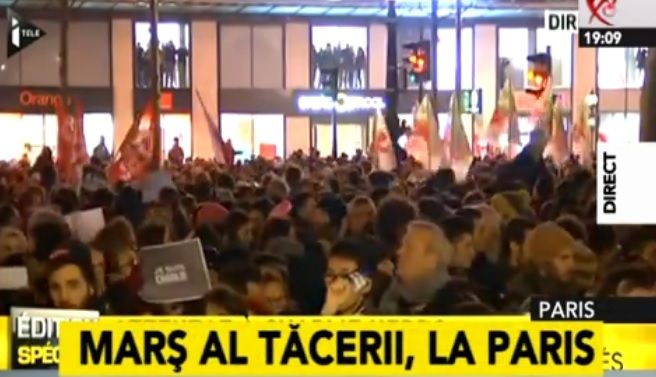 ATENTAT FRANŢA. ZECI de MII de oameni, la un MARŞ al TĂCERII, după atentatul de la Charlie Hebdo