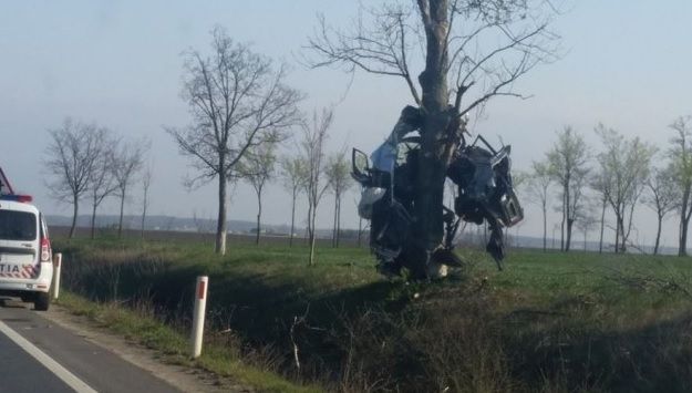 Accident şocant în vestul ţării. A murit, după ce a ajuns cu maşina într-un copac 
