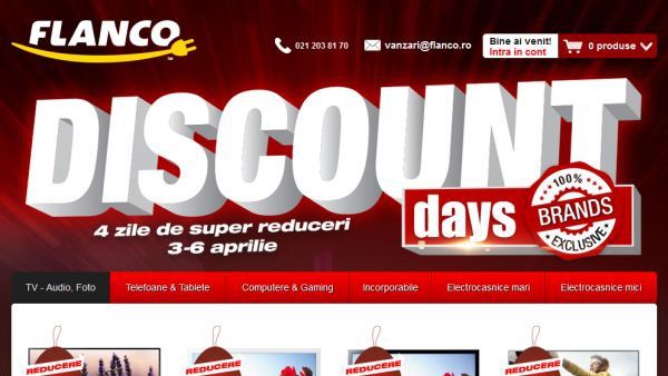Ultima zi de mari reduceri la Flanco. Oferte și la eMAG