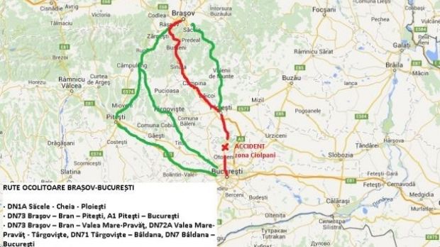 Care sunt rutele ocolitoare recomandate de polițiști, pentru șoferii care vin în București