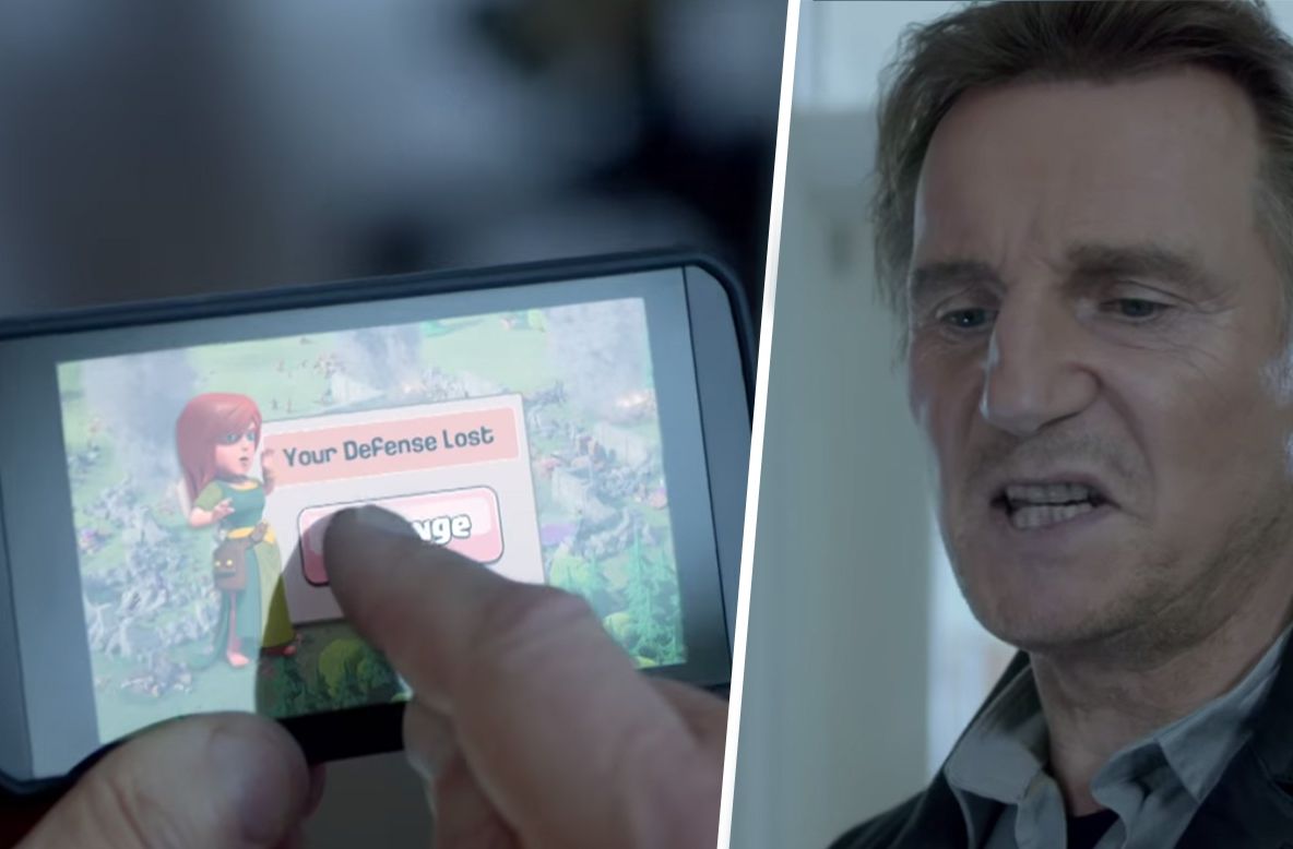 „Nervosul“ Liam Neeson pierde la Clash of Clans, dar realizeaza o reclamă de exceptie