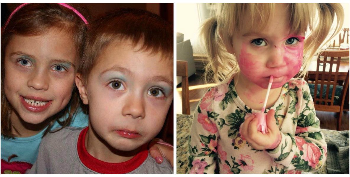 Ce se întâmplă când copiii descoperă machiajul? Cele mai amuzante fotografii!