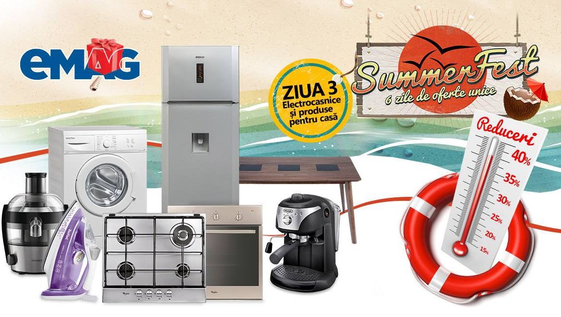 eMAG Summer Fest – Reduceri uriașe la frigidere și mașini de spălat rufe