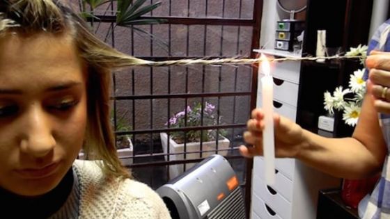 Şi-a împărţit părul în şuviţe, le-a întins şi a dat cu lumânarea aprinsă peste ele! Cum arată acum