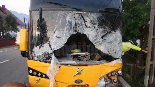 Accident teribil: şoferul unui autocar a murit, după ce a lovit din plin un cal