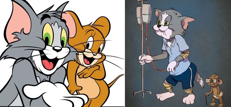 Personajele principale din desenele animate, la bătrâneţe. Dacă şi-ar arăta vârsta... 