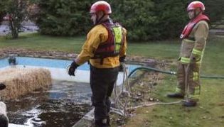 "Misiune" inedită pentru pompieri. Ce a trebuit să "salveze" dintr-o piscină