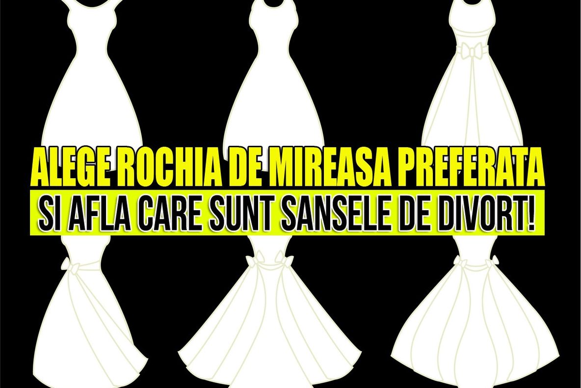 Alege o rochie de mireasă și află care sunt șansele tale de divorț, în procente! 