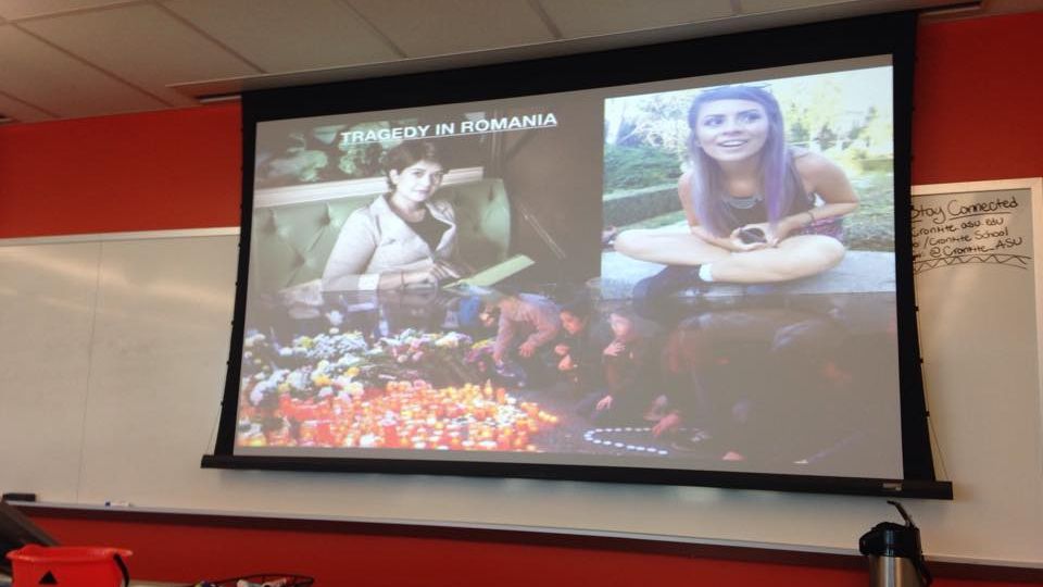 Victimele decedate în Colectiv, comemorate la o şcoală de jurnalism din SUA