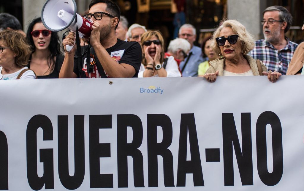 Proteste în Madrid. Câteva mii de persoane au strigat "Nu războiului"