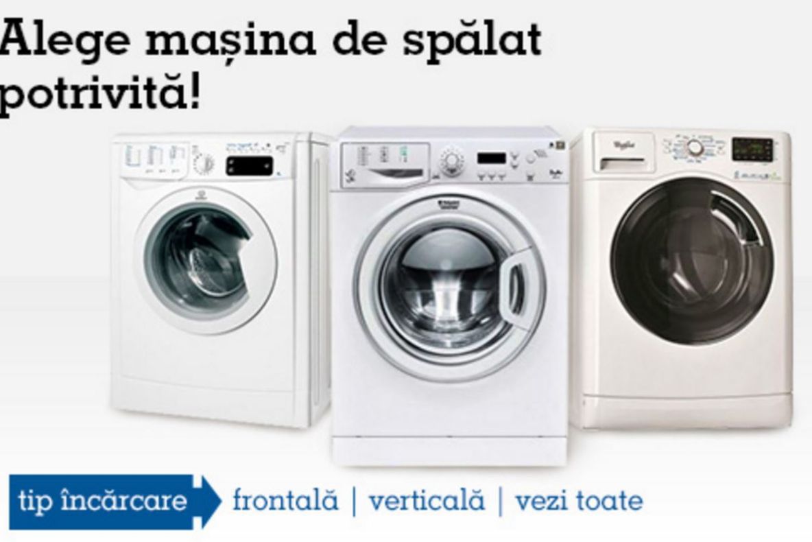 eMAG – Top 10 cele mai ieftine mașini de spălat rufe