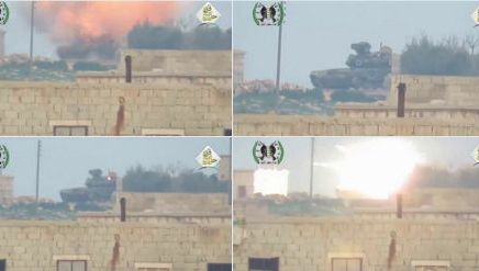 RĂZBOI. Momentul în care o rachetă americană lovește un tanc T-90 rusesc. Ce se întâmplă